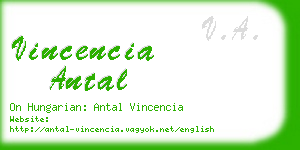 vincencia antal business card